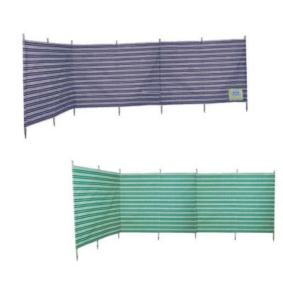 Blue Diamond 7 Pole Green Stripe Windbreak